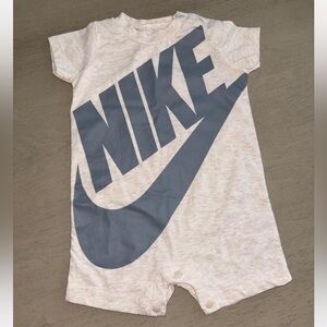 Nike White and Gray Baby Onesie